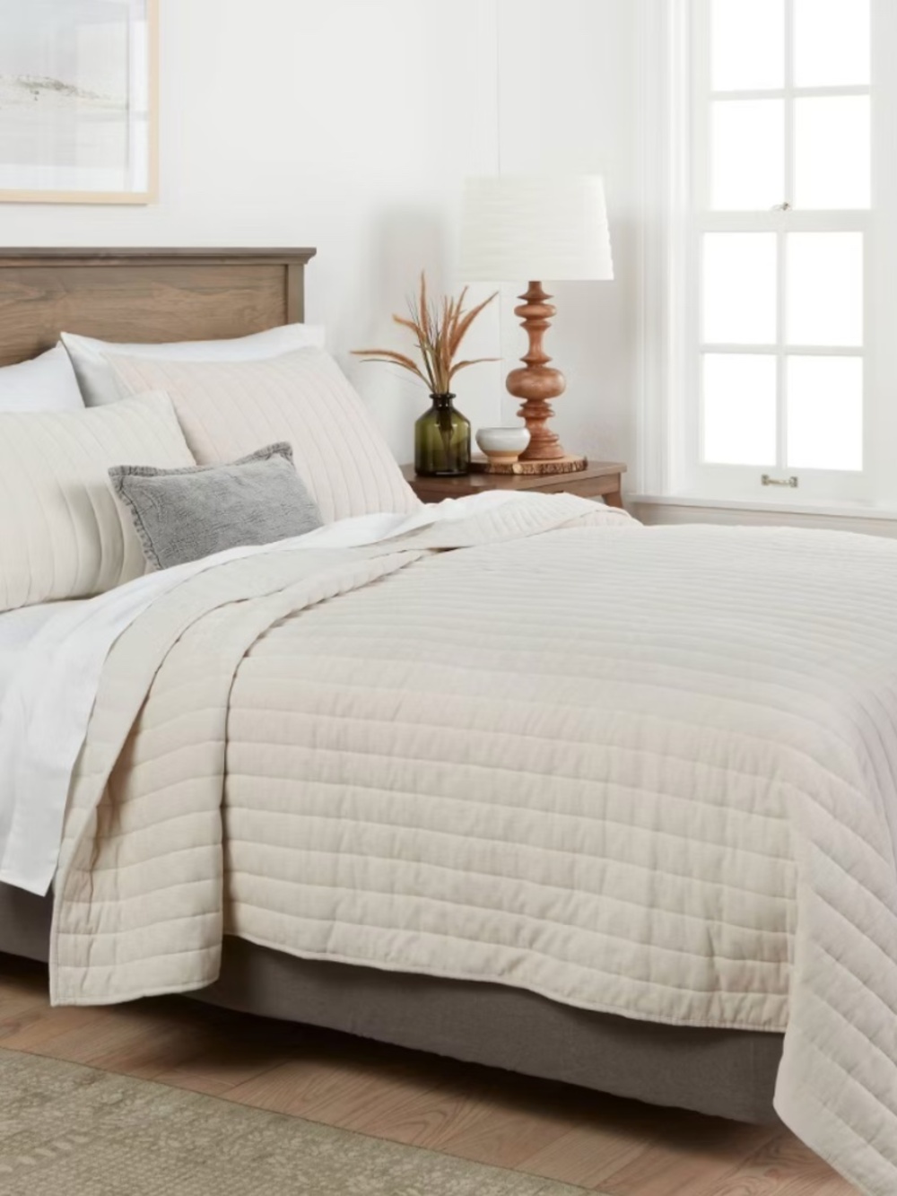 Full/Queen Velvet Quilt – Cream